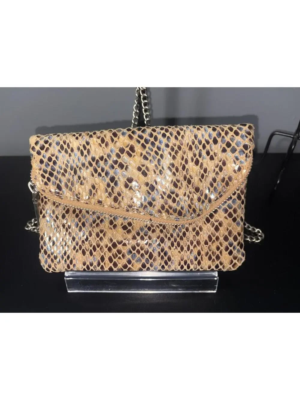 HOBO Daria Convertible Python Snakeskin Crossbody Clutch